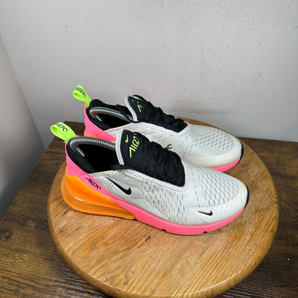 Nike Air Max 270 Women Size 8.5 White Pink Orange Running Shoes DJ5997-100